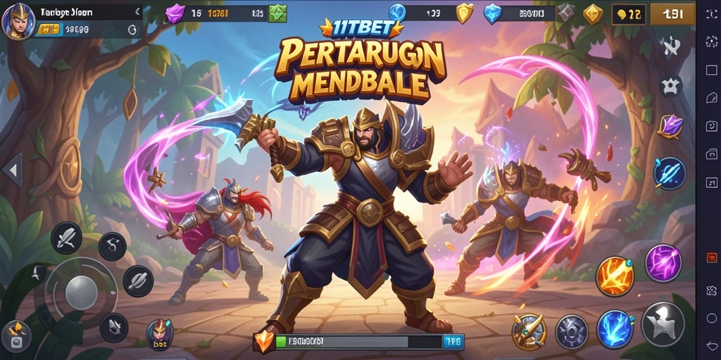 Gambaran gameplay mendebarkan dalam 11TBET Battle Royale.