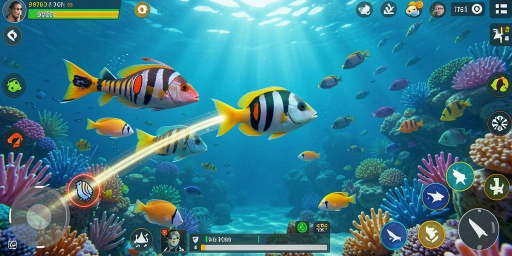Tangkapan layar dari gameplay seru Tembak Ikan.