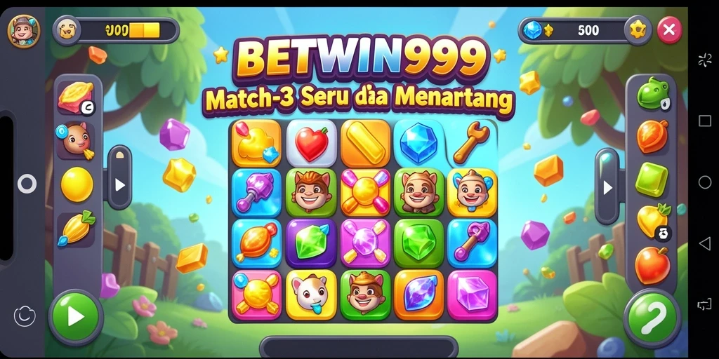 Tangkapan layar BETWIN999 menampilkan momen seru gameplay Match-3.
