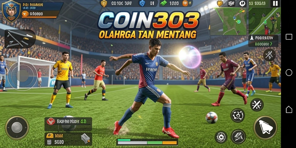 Tampilan gameplay seru dalam COIN303 menampilkan aksi olahraga yang mendebarkan.