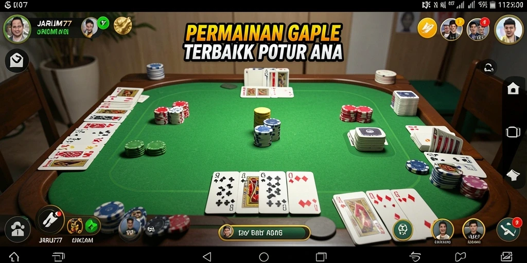 Tampilan gameplay seru di JARUM77 saat bermain Gaple.