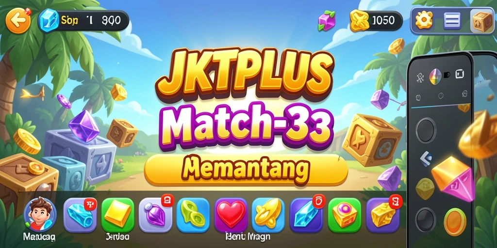 Gameplay seru mencocokkan permata di JKTPLUS.