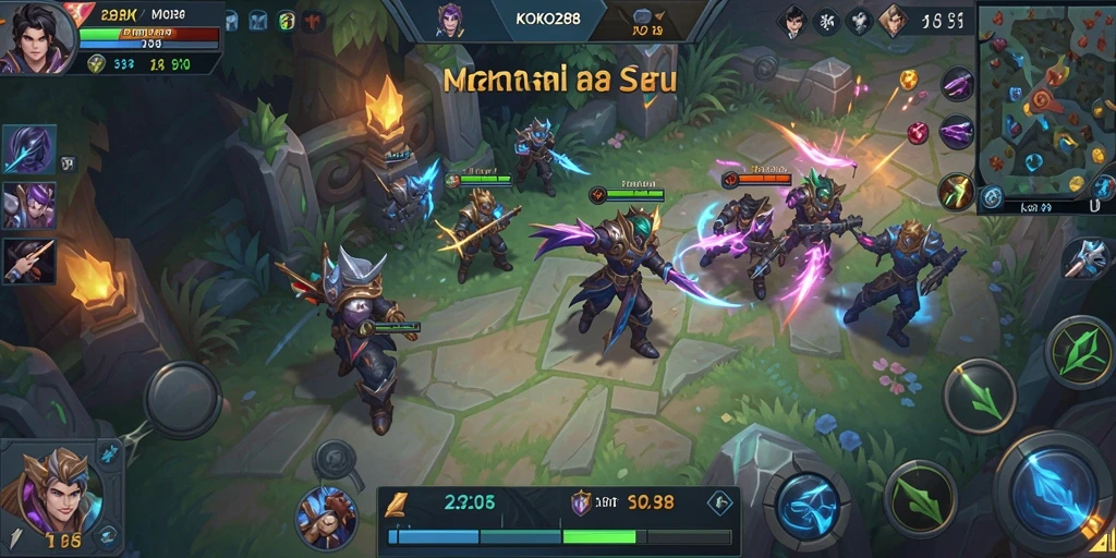 Gameplay seru dan dinamis dari KOKO288 dalam pertempuran MOBA.