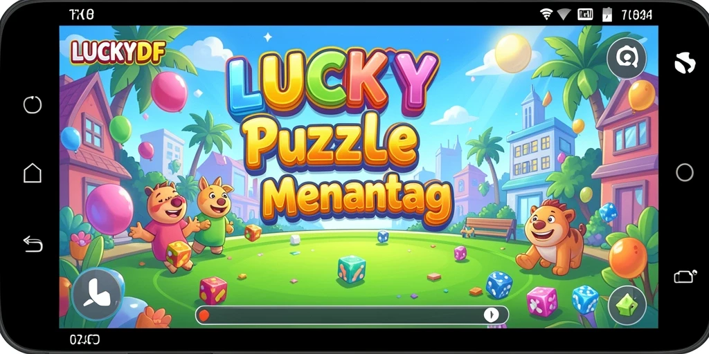 Screenshot gameplay LUCKYDF menunjukkan tantangan puzzle yang menarik.