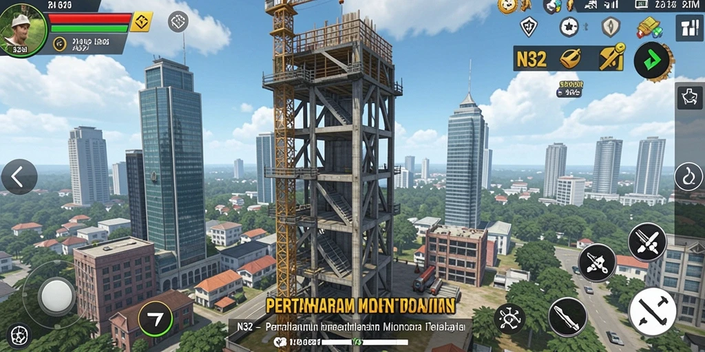 Tampilan seru gameplay Tower Defense N32 yang mendebarkan.