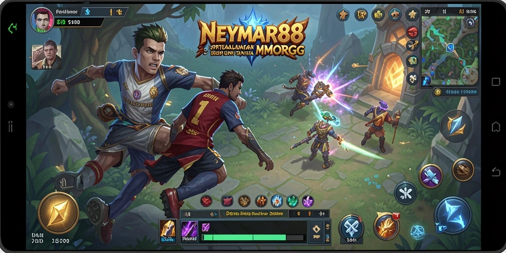 Screenshot gameplay NEYMAR88 yang menunjukkan aksi seru dalam pertempuran.