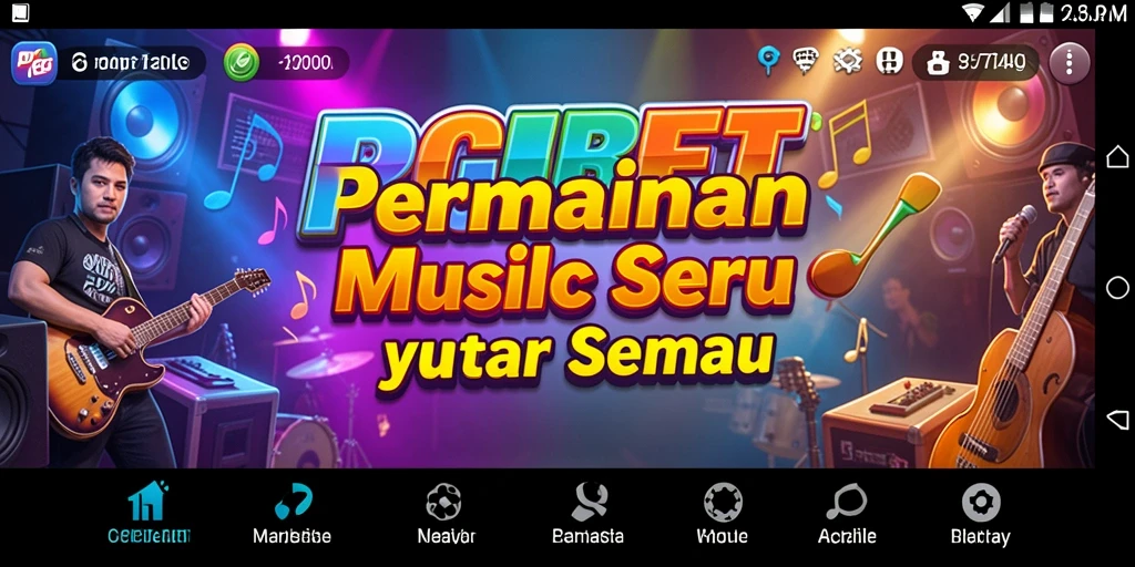Gameplay PGBET menunjukkan pemain bernyanyi di berbagai tantangan musik.